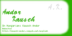 andor kausch business card